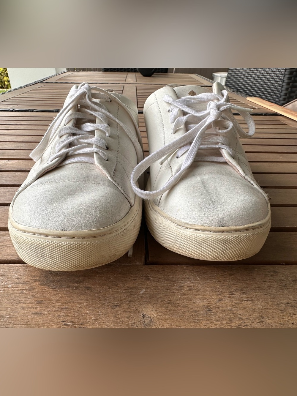 kate spade White Low-Top Leather Sneakers